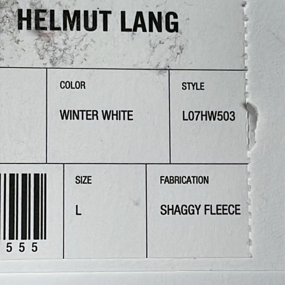 NWT Helmut Lang Shaggy Fleece V Neck Sweater Cream Oversized Faux Fur Sz L - Picture 13 of 16